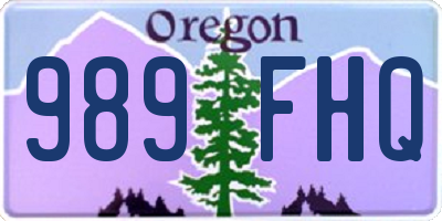 OR license plate 989FHQ