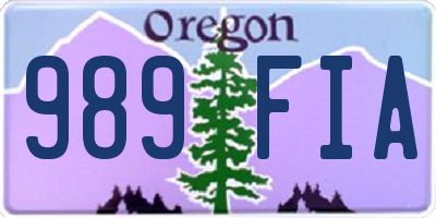 OR license plate 989FIA