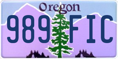 OR license plate 989FIC
