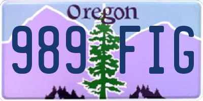 OR license plate 989FIG