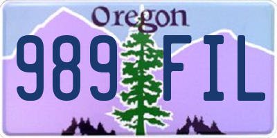 OR license plate 989FIL