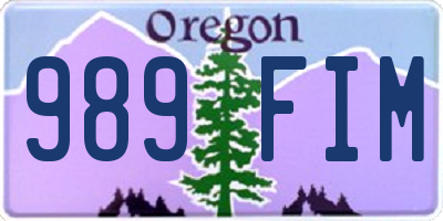 OR license plate 989FIM