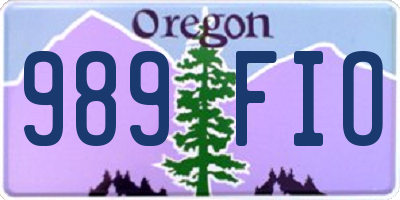 OR license plate 989FIO