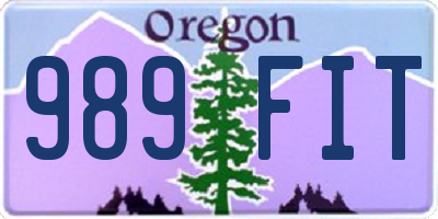 OR license plate 989FIT