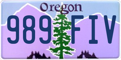 OR license plate 989FIV