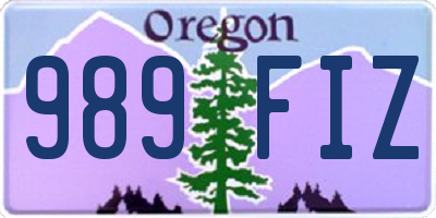 OR license plate 989FIZ