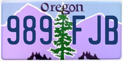 OR license plate 989FJB