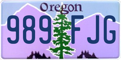 OR license plate 989FJG