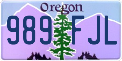 OR license plate 989FJL