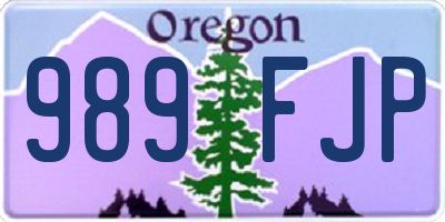 OR license plate 989FJP