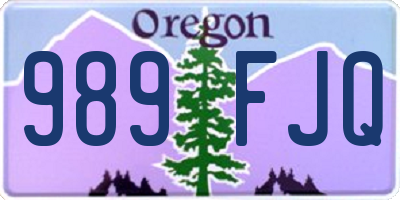 OR license plate 989FJQ