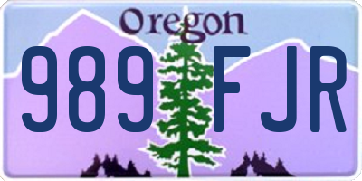 OR license plate 989FJR