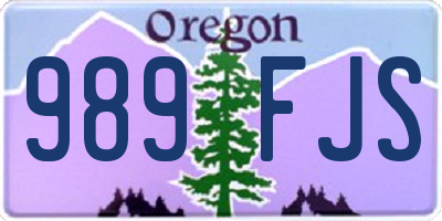 OR license plate 989FJS