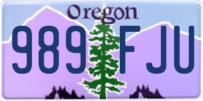 OR license plate 989FJU