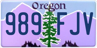 OR license plate 989FJV
