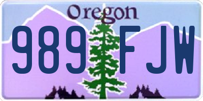 OR license plate 989FJW