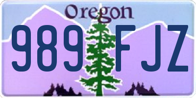 OR license plate 989FJZ