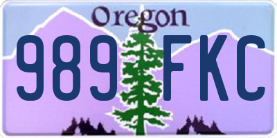 OR license plate 989FKC