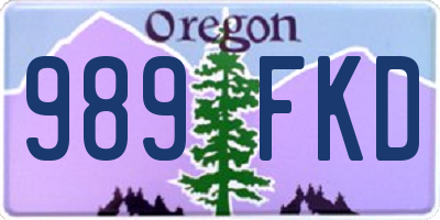 OR license plate 989FKD