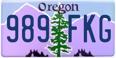 OR license plate 989FKG