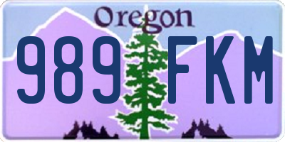 OR license plate 989FKM