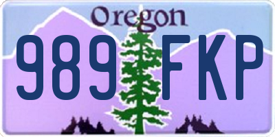 OR license plate 989FKP