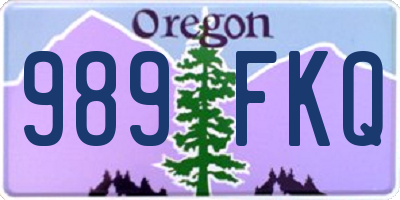 OR license plate 989FKQ
