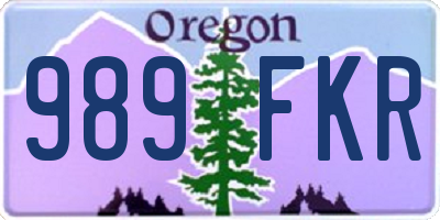 OR license plate 989FKR