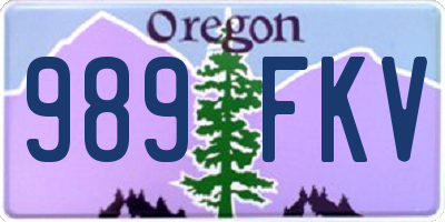 OR license plate 989FKV