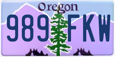 OR license plate 989FKW