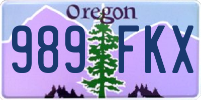 OR license plate 989FKX