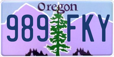 OR license plate 989FKY