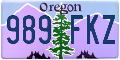 OR license plate 989FKZ