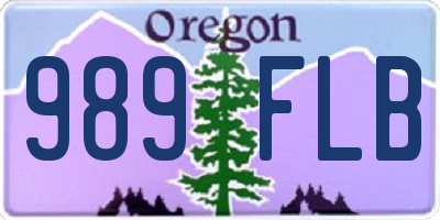 OR license plate 989FLB