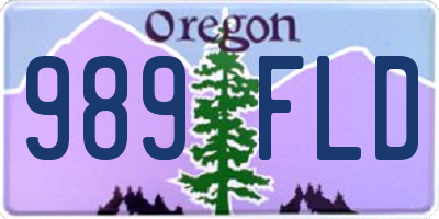 OR license plate 989FLD