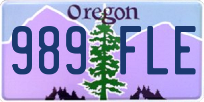 OR license plate 989FLE