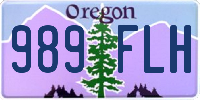 OR license plate 989FLH