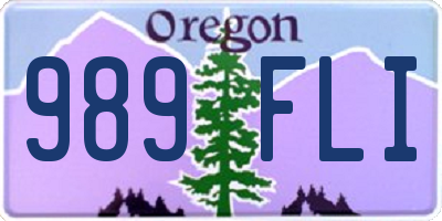 OR license plate 989FLI
