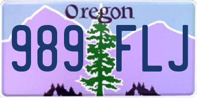 OR license plate 989FLJ