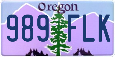 OR license plate 989FLK