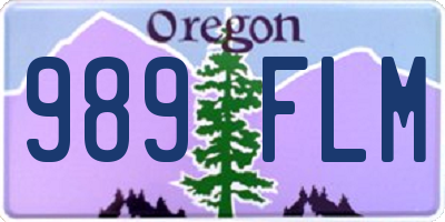 OR license plate 989FLM