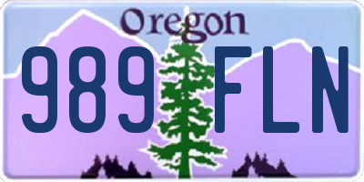 OR license plate 989FLN