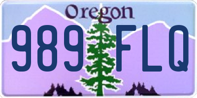 OR license plate 989FLQ