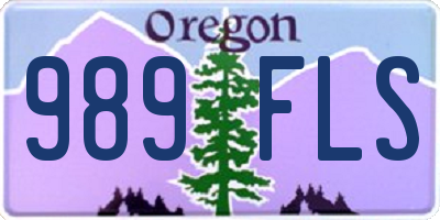 OR license plate 989FLS