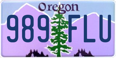 OR license plate 989FLU