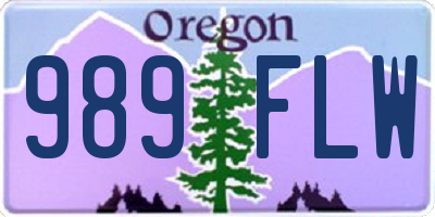 OR license plate 989FLW