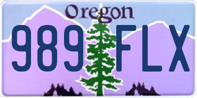 OR license plate 989FLX
