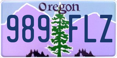 OR license plate 989FLZ
