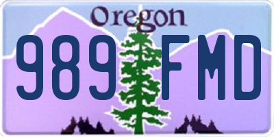 OR license plate 989FMD