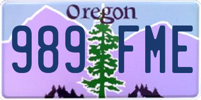 OR license plate 989FME